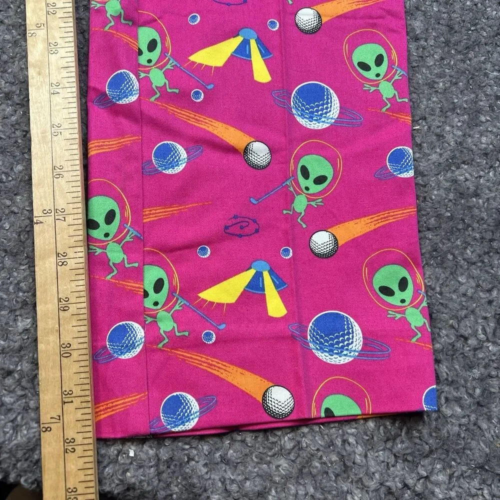 Royal and Awesome Men`s Golf Pants Aliens and Golfballs 38x32